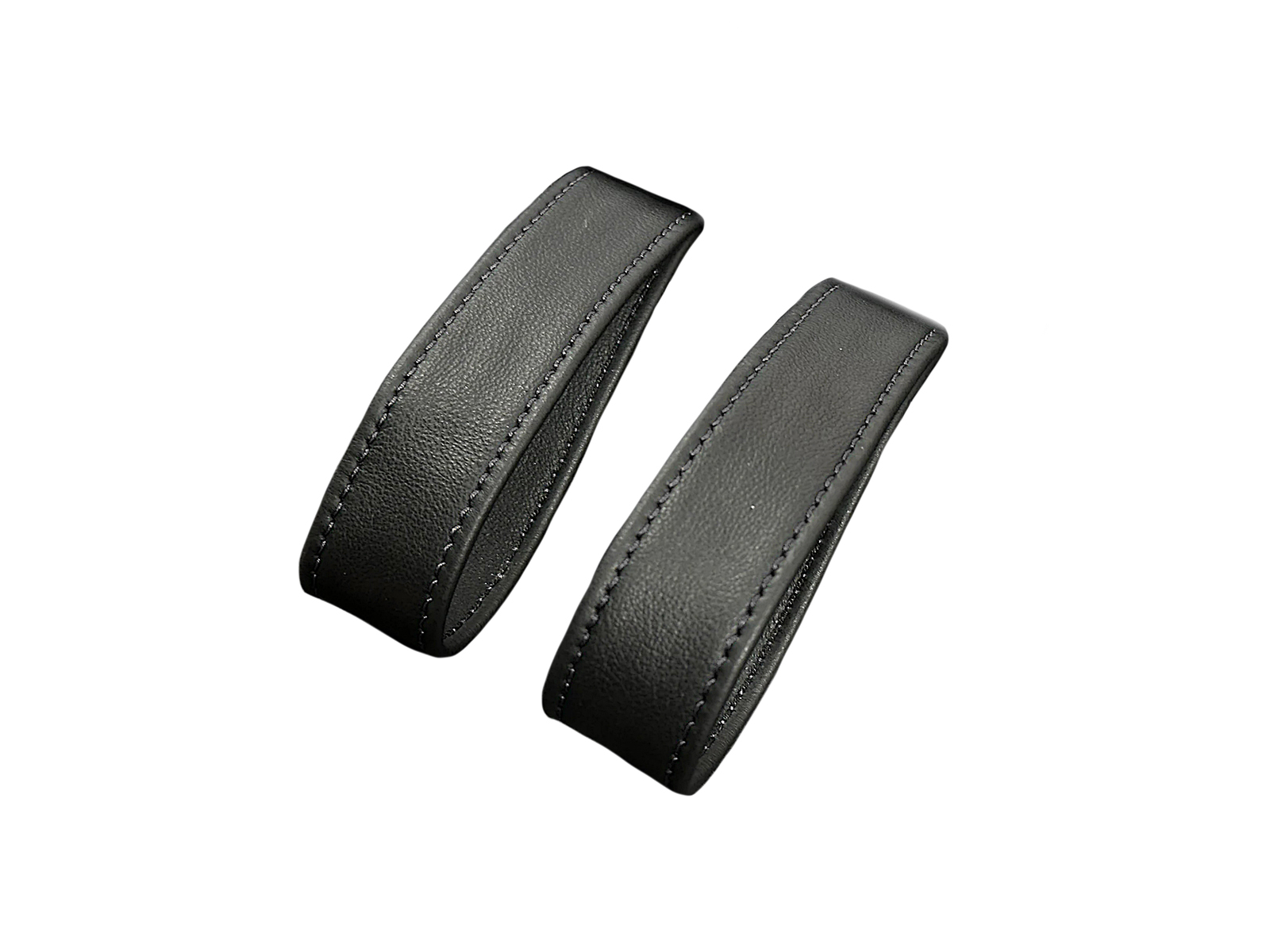 Black Pull Straps with Black Stitching
